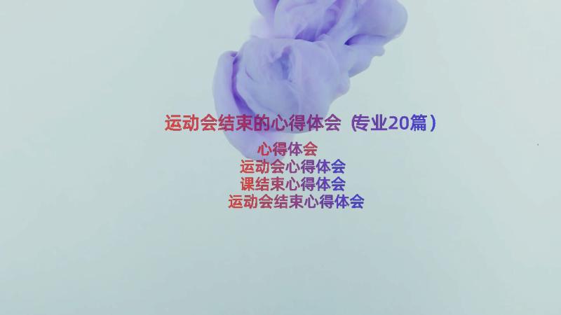 运动会结束的心得体会（专业20篇）