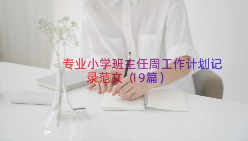 专业小学班主任周工作计划记录范文（19篇）