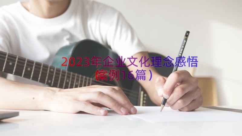 2023年企业文化理念感悟（案例16篇）