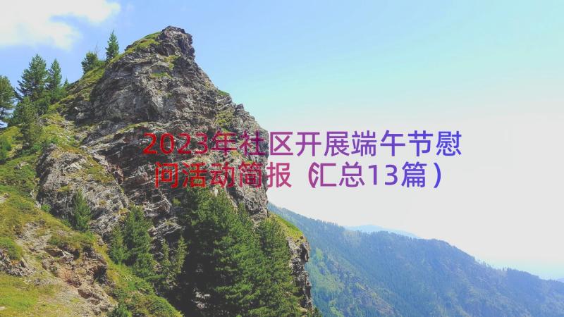 2023年社区开展端午节慰问活动简报（汇总13篇）