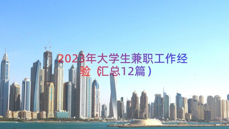 2023年大学生兼职工作经验（汇总12篇）