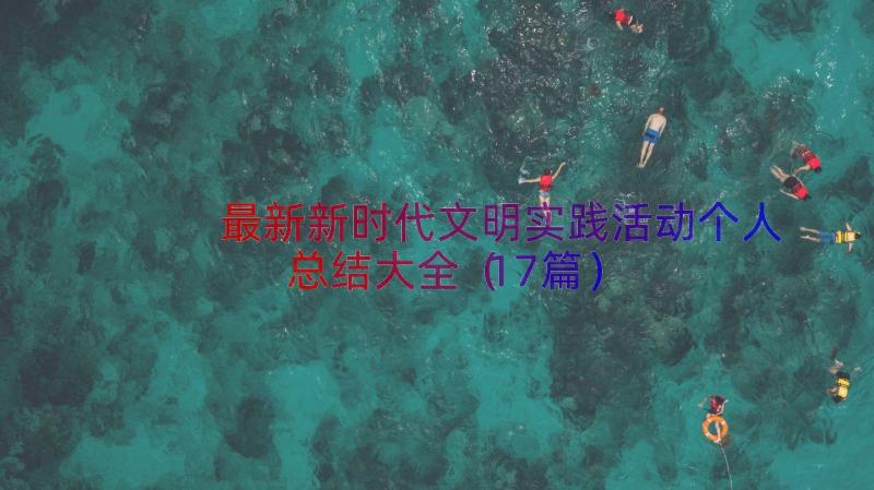 最新新时代文明实践活动个人总结大全（17篇）