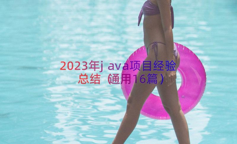 2023年java项目经验总结（通用16篇）