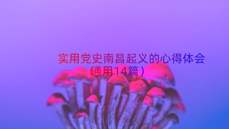 实用党史南昌起义的心得体会（通用14篇）