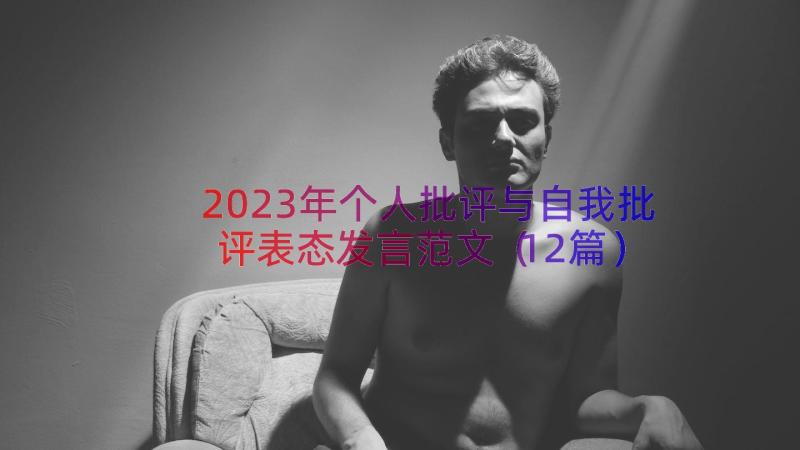 2023年个人批评与自我批评表态发言范文