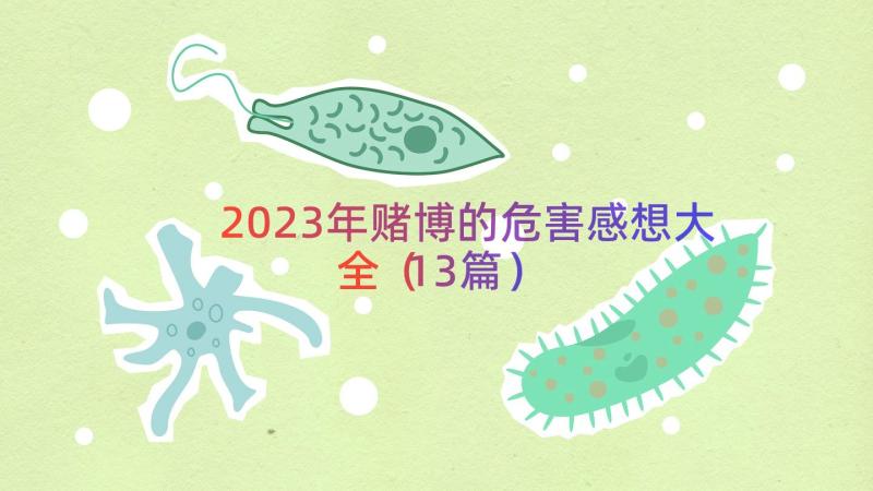 2023年赌博的危害感想大全（13篇）