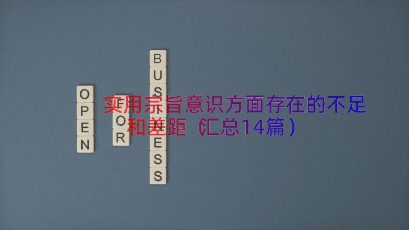 实用宗旨意识方面存在的不足和差距（汇总14篇）