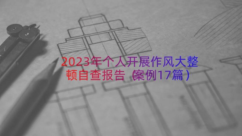 2023年个人开展作风大整顿自查报告（案例17篇）