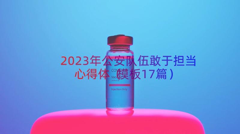 2023年公安队伍敢于担当心得体（模板17篇）