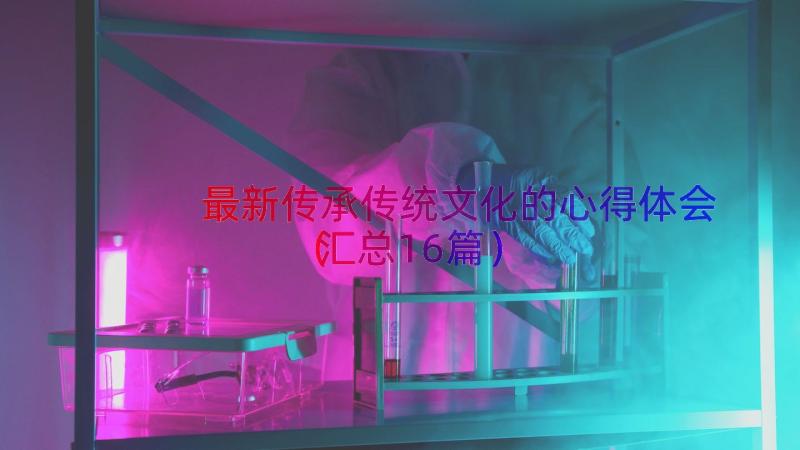 最新传承传统文化的心得体会（汇总16篇）