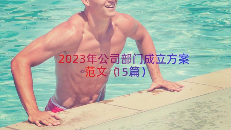 2023年公司部门成立方案范文（15篇）