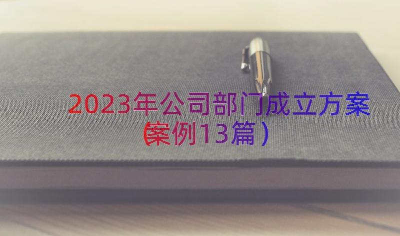 2023年公司部门成立方案（案例13篇）