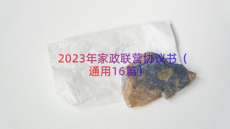 2023年家政联营协议书（通用16篇）