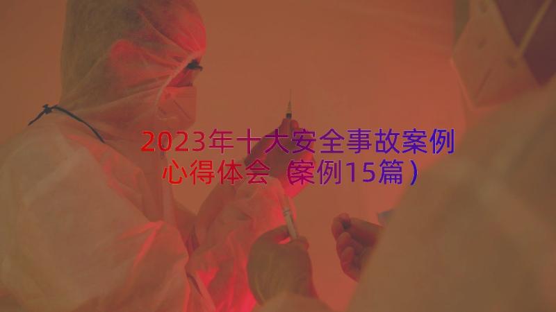 2023年十大安全事故案例心得体会（案例15篇）