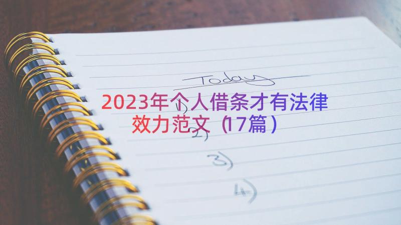 2023年个人借条才有法律效力范文（17篇）