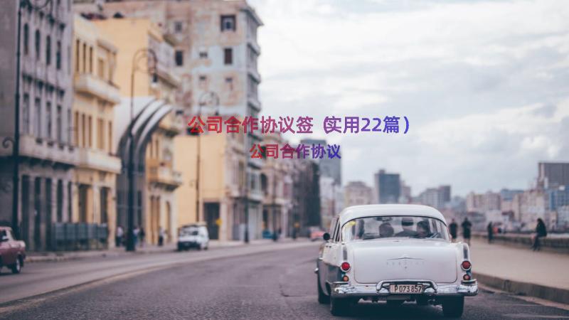 公司合作协议签（实用22篇）