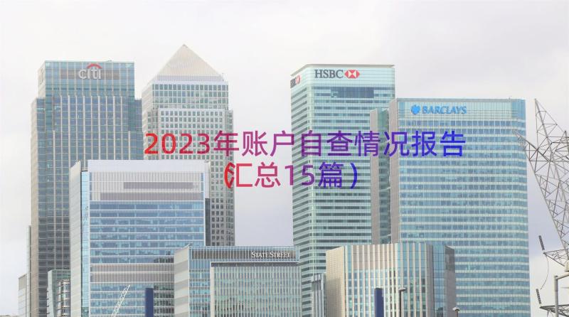 2023年账户自查情况报告（汇总15篇）