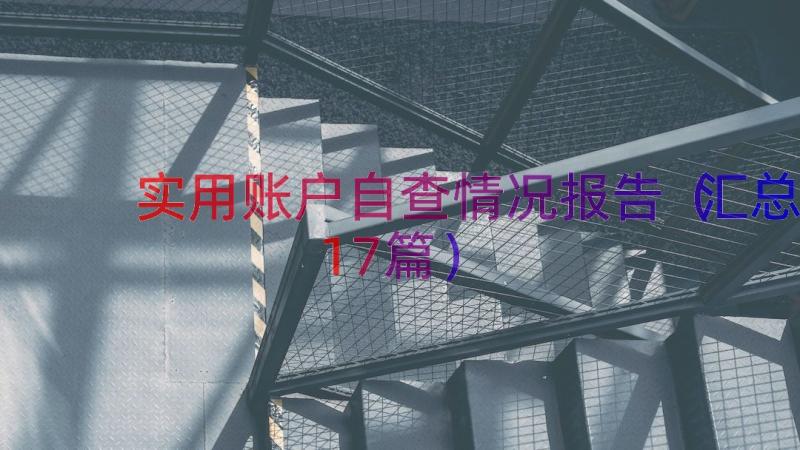 实用账户自查情况报告（汇总17篇）