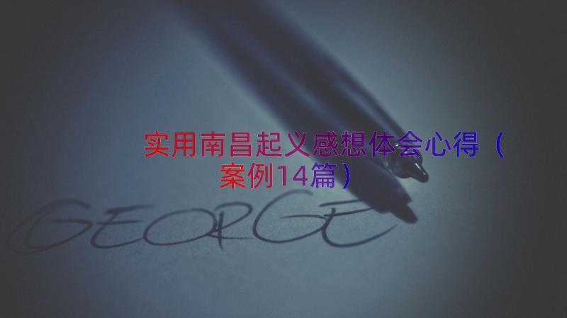 实用南昌起义感想体会心得（案例14篇）