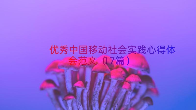 优秀中国移动社会实践心得体会范文（17篇）