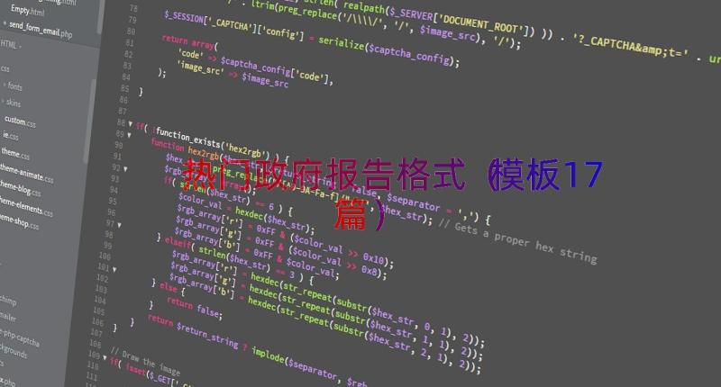 热门政府报告格式（模板17篇）
