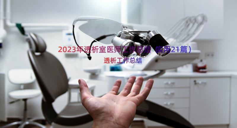 2023年透析室医师工作总结（实用21篇）