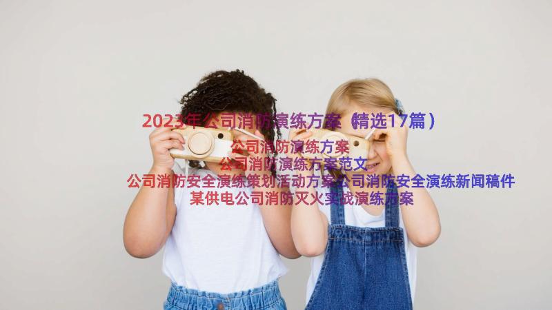 2023年公司消防演练方案（精选17篇）