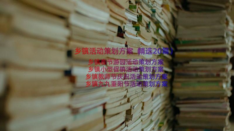 乡镇活动策划方案（精选20篇）