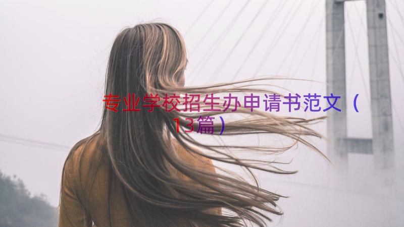 专业学校招生办申请书范文（13篇）