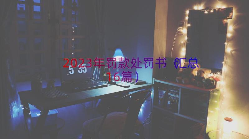 2023年罚款处罚书（汇总16篇）