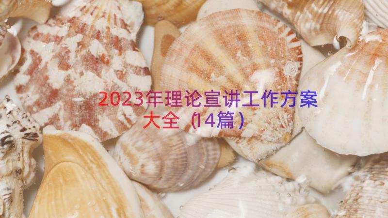 2023年理论宣讲工作方案大全（14篇）