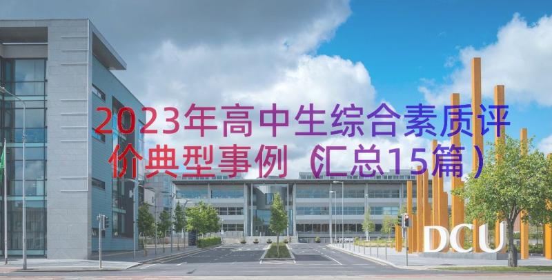 2023年高中生综合素质评价典型事例（汇总15篇）