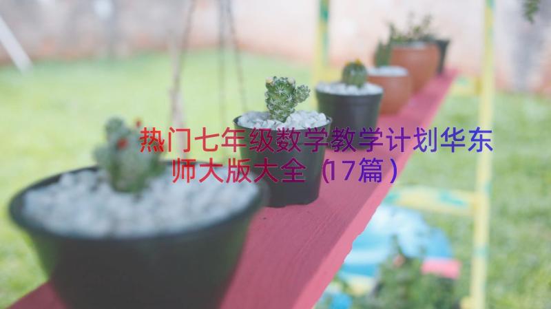 热门七年级数学教学计划华东师大版大全（17篇）