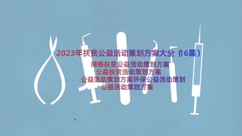 2023年扶贫公益活动策划方案大全（16篇）