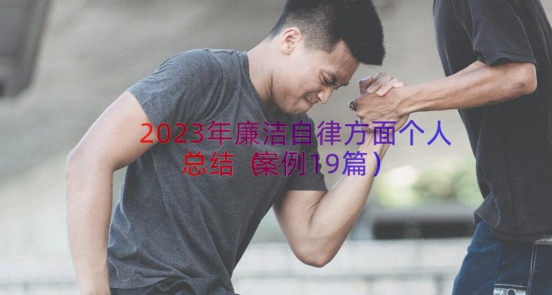 2023年廉洁自律方面个人总结（案例19篇）