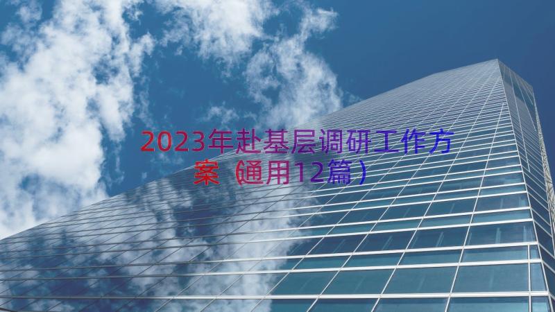 2023年赴基层调研工作方案（通用12篇）