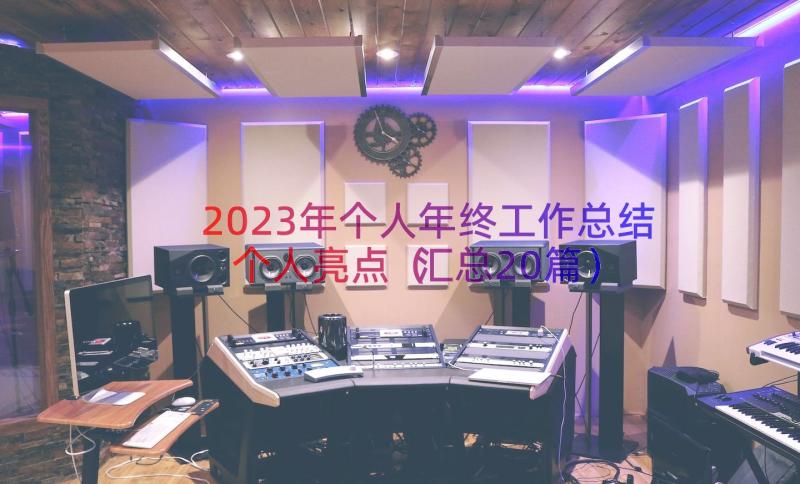 2023年个人年终工作总结个人亮点（汇总20篇）