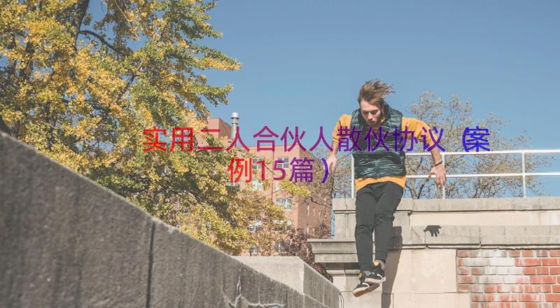 实用二人合伙人散伙协议（案例15篇）