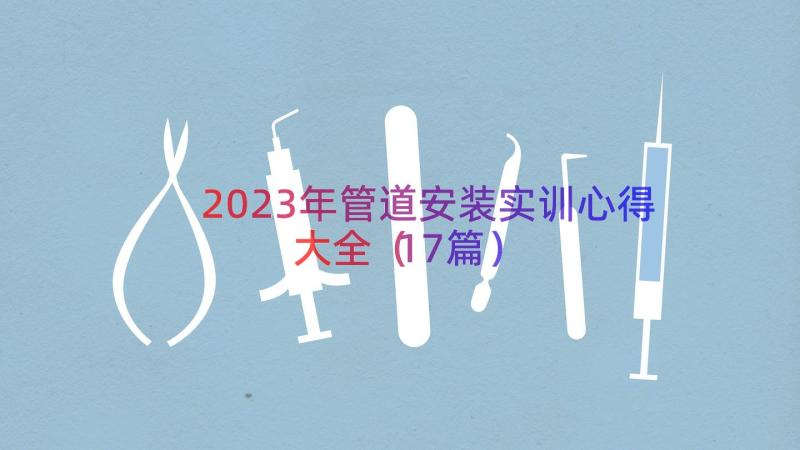 2023年管道安装实训心得大全（17篇）