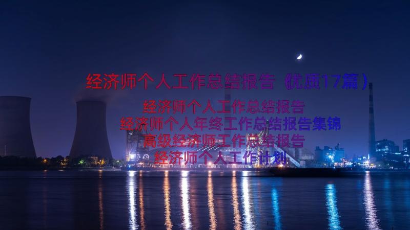 经济师个人工作总结报告（优质17篇）