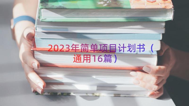 2023年简单项目计划书（通用16篇）