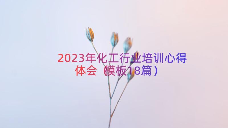 2023年化工行业培训心得体会（模板18篇）