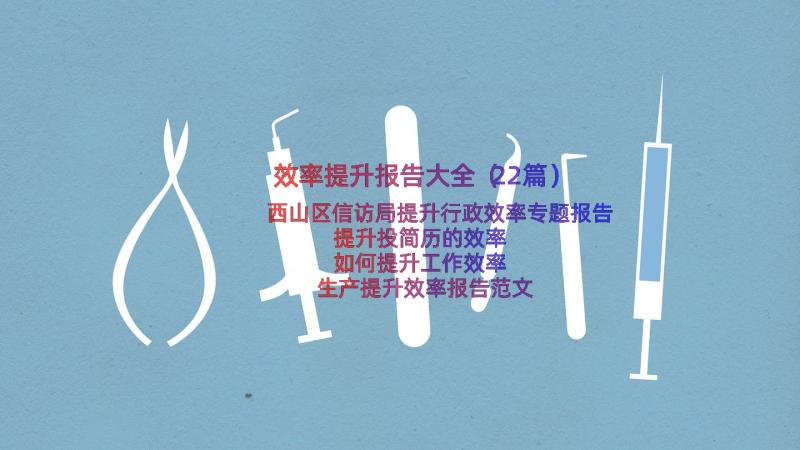 效率提升报告大全（22篇）