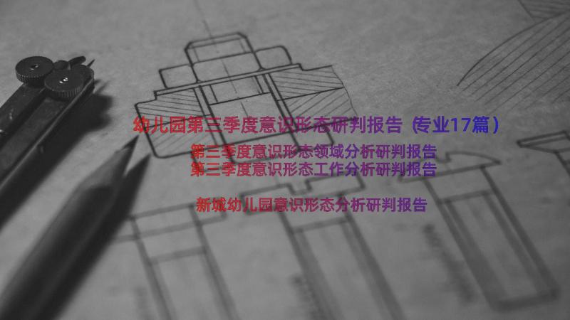 幼儿园第三季度意识形态研判报告（专业17篇）