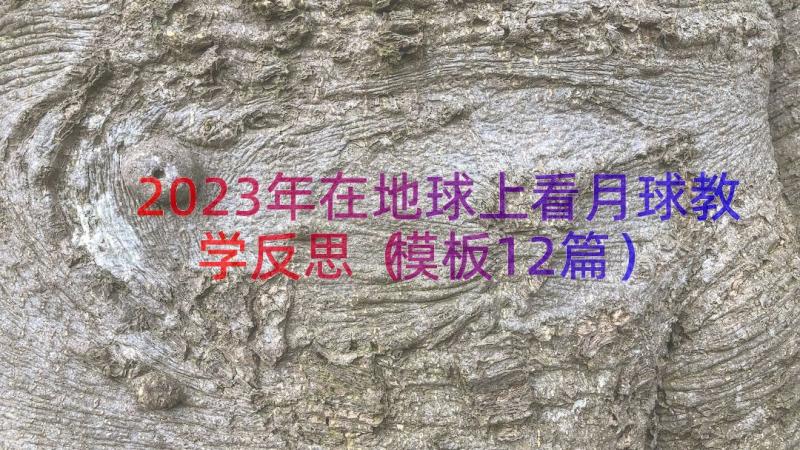 2023年在地球上看月球教学反思（模板12篇）