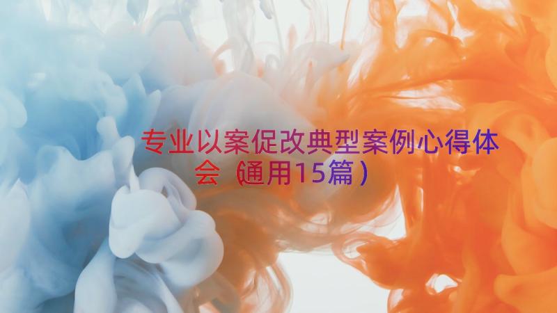 专业以案促改典型案例心得体会（通用15篇）