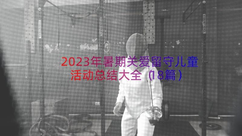 2023年暑期关爱留守儿童活动总结大全（18篇）