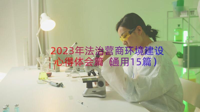 2023年法治营商环境建设心得体会篇（通用15篇）