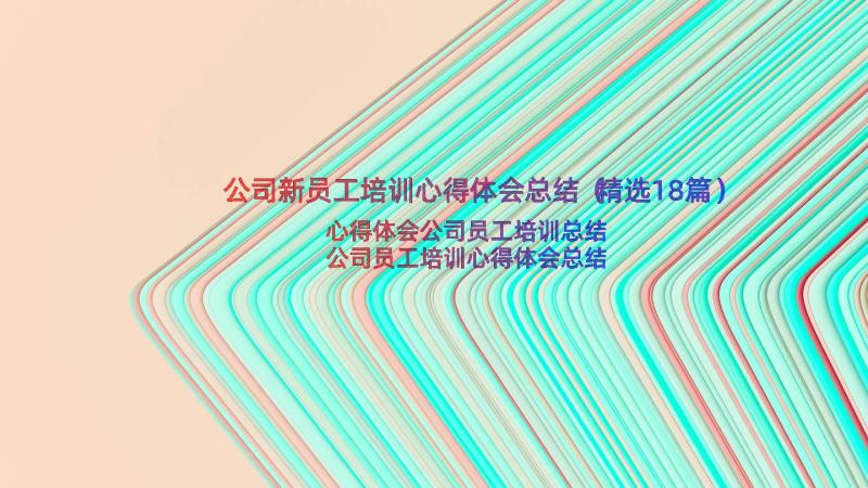 公司新员工培训心得体会总结（精选18篇）