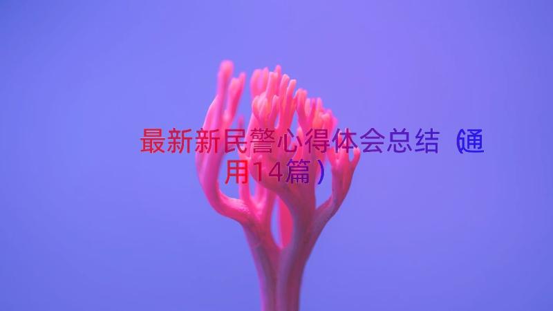 最新新民警心得体会总结（通用14篇）